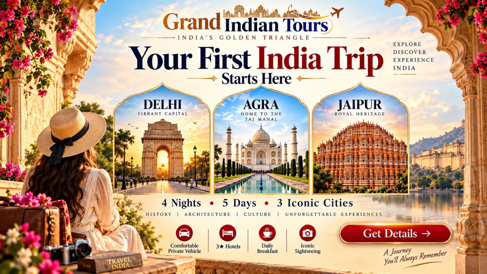 Grand Indian Tours – Explore Delhi, Agra & Jaipur | 4 Nights, 5 Days Golden Triangle Tour